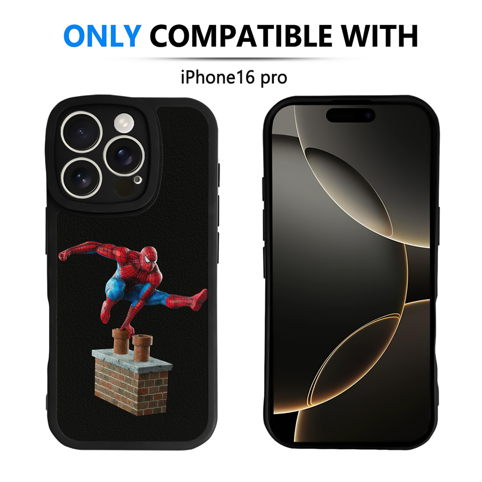 （画像用） Spider Man スパイダーマン 【iPhone 16シリーズ対応】シリコンスマホケース（レザー調） 材質：シリコン